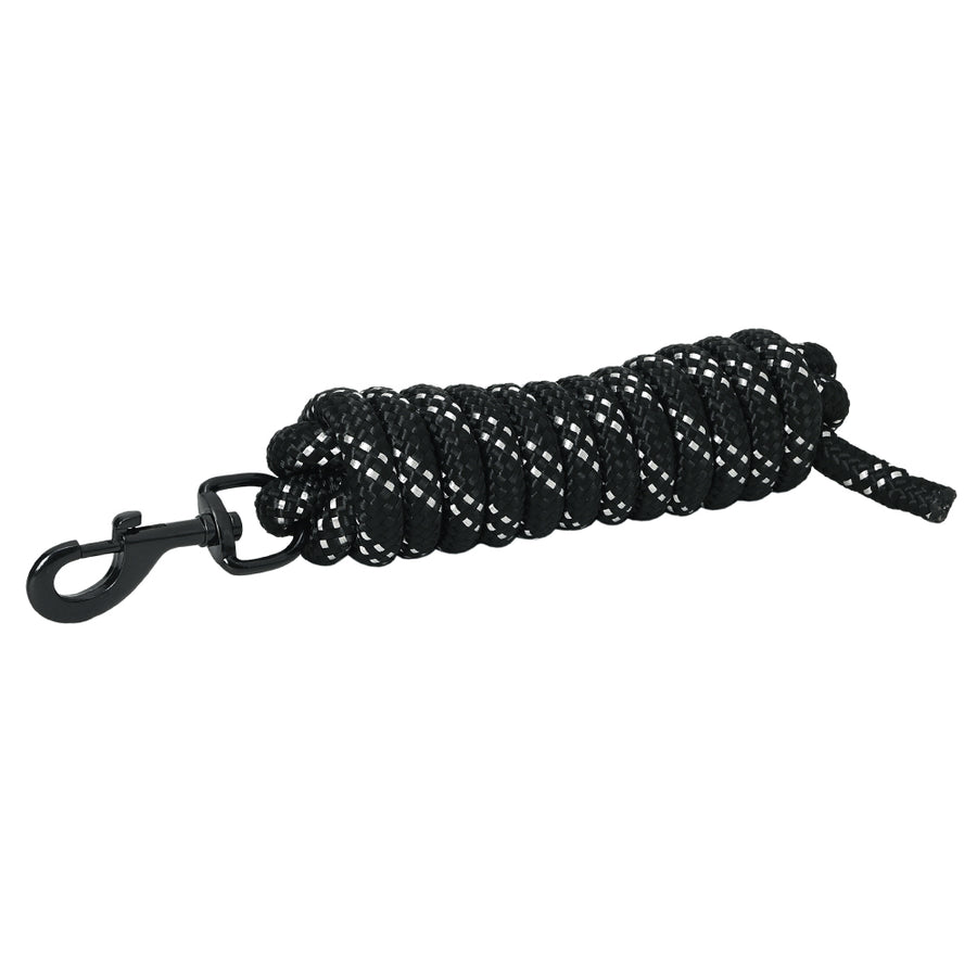 8 ft HILASON Western horse Specially Designed Blocker Lead rope with snap Black/Silver - Uhorse