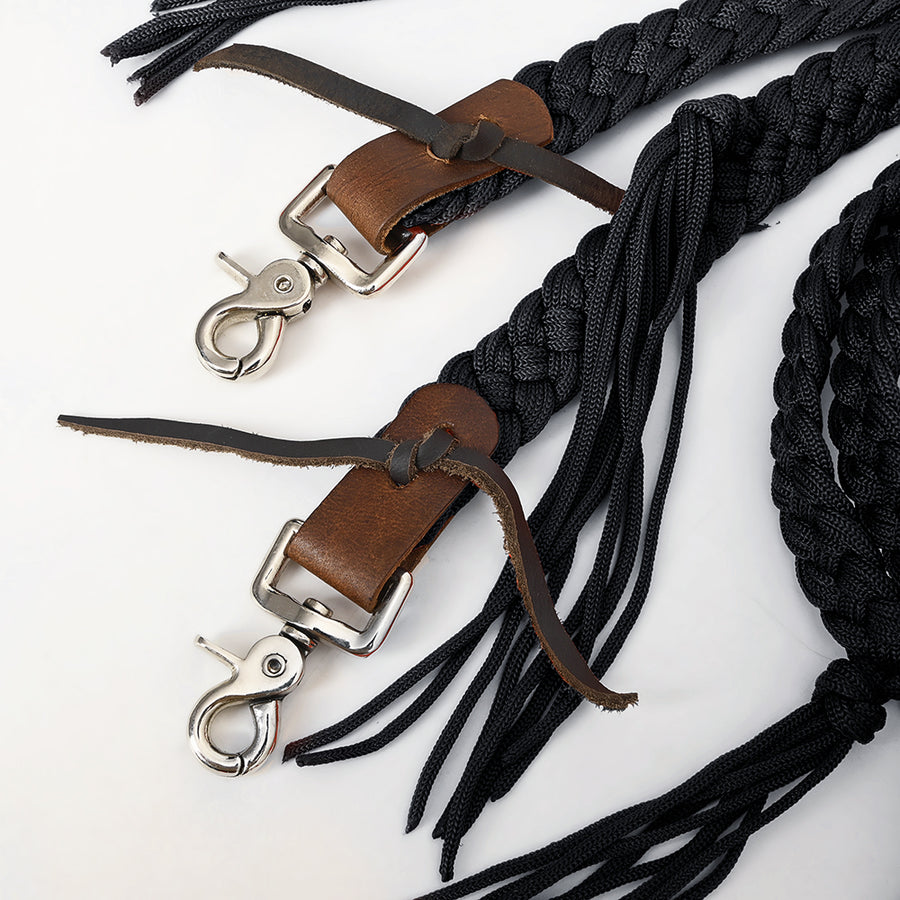 8 Ft HILASON Western Horse Nylon Rope with Fringes Snap | Ropes for Horses