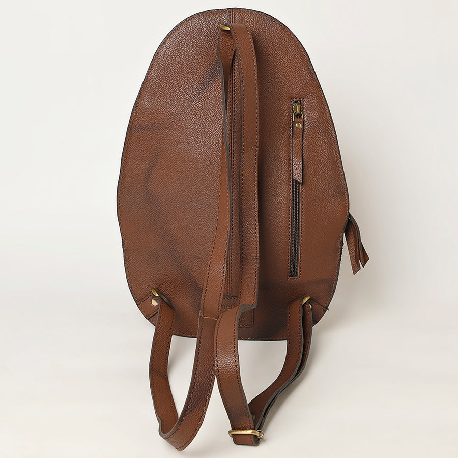 American Darling Western Leather Backpack - Eco-Friendly Full Grain Leather Hand Tooled Floral Carved Hair-On Cowhide Bag