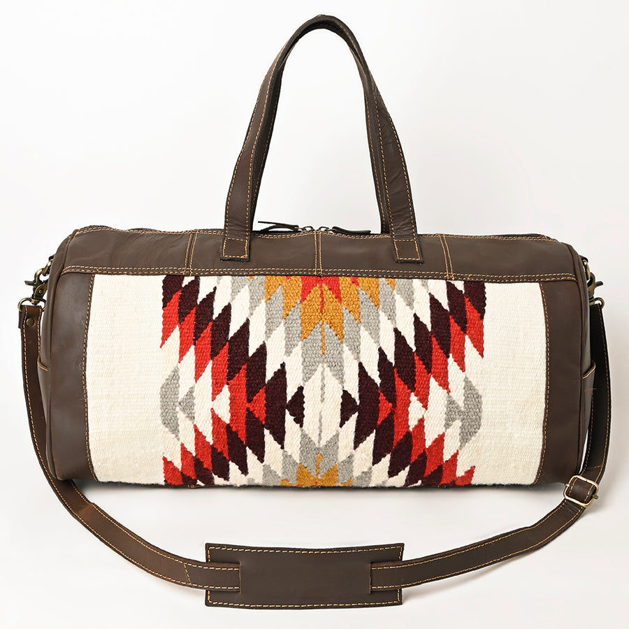 OHLAY Duffel Upcycled Wool Genuine Leather Women Bag Western Handbag Purse | Canvas for Womens Summer