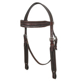 HILASON Western Horse Genuine Leather Hand Tooled Headstall Breast Collar Brown