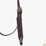 HILASON Western Horse Genuine Leather Hand Tooled Headstall Breast Collar Brown
