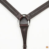 HILASON Western Horse Genuine Leather Hand Tooled Headstall Breast Collar Brown