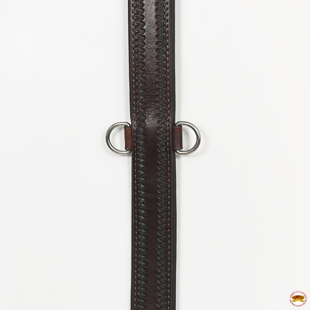 HILASON Western Horse Genuine Leather Hand Tooled Headstall Breast Collar Brown