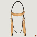 HILASON Western Horse Genuine Leather Hand Tooled Headstall Breast Collar Tan