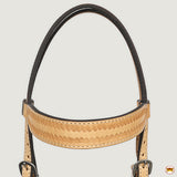 HILASON Western Horse Genuine Leather Hand Tooled Headstall Breast Collar Tan