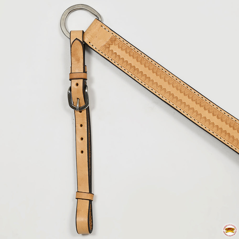 HILASON Western Horse Genuine Leather Hand Tooled Headstall Breast Collar Tan