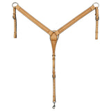 HILASON Western Horse Genuine Leather Hand Tooled Headstall Breast Collar Tan