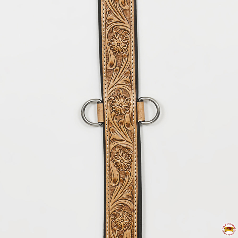 HILASON Western Horse Genuine Leather Hand Tooled Floral Design Headstall Breast Collar Tan
