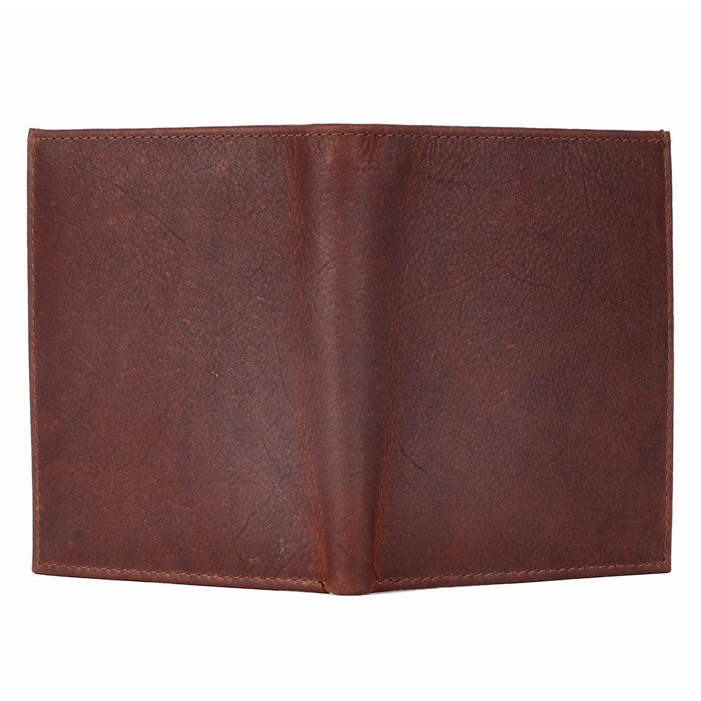 BAR H EQUINE Hand Carved Unisex Bifold Wallet Genuine Hair-On Leather