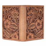 BAR H EQUINE Hand Carved Unisex Bifold Wallet Genuine Hair-On Leather