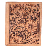 BAR H EQUINE Hand Carved Unisex Bifold Wallet Genuine Hair-On Leather