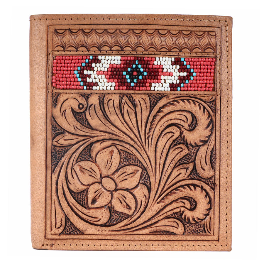 BAR H EQUINE Genuine Leather Hand-Carved Bifold Wallet for Men Women | Western Handmade Wallets Cowboy Casual Tooled