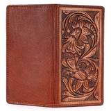 BAR H EQUINE Hand Carved Unisex Bifold Wallet Genuine Hair-On Leather