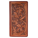 BAR H EQUINE Hand Carved Unisex Bifold Wallet Genuine Hair-On Leather