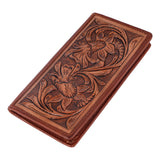 BAR H EQUINE Hand Carved Unisex Bifold Wallet Genuine Hair-On Leather