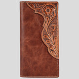 BAR H EQUINE Hand Carved Unisex Bifold Wallet Genuine Hair-On Leather