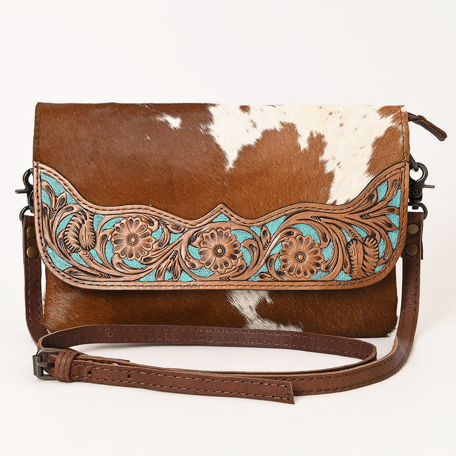 Ohlay Bags OHG127 Clutch Hand Tooled Hair-On Genuine Leather Women Bag Western Handbag Purse