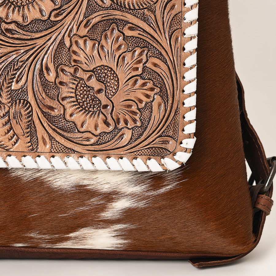 Ohlay Bags OHG131 Backpack Hand Tooled Hair-On Genuine Leather Women Bag Western Handbag Purse
