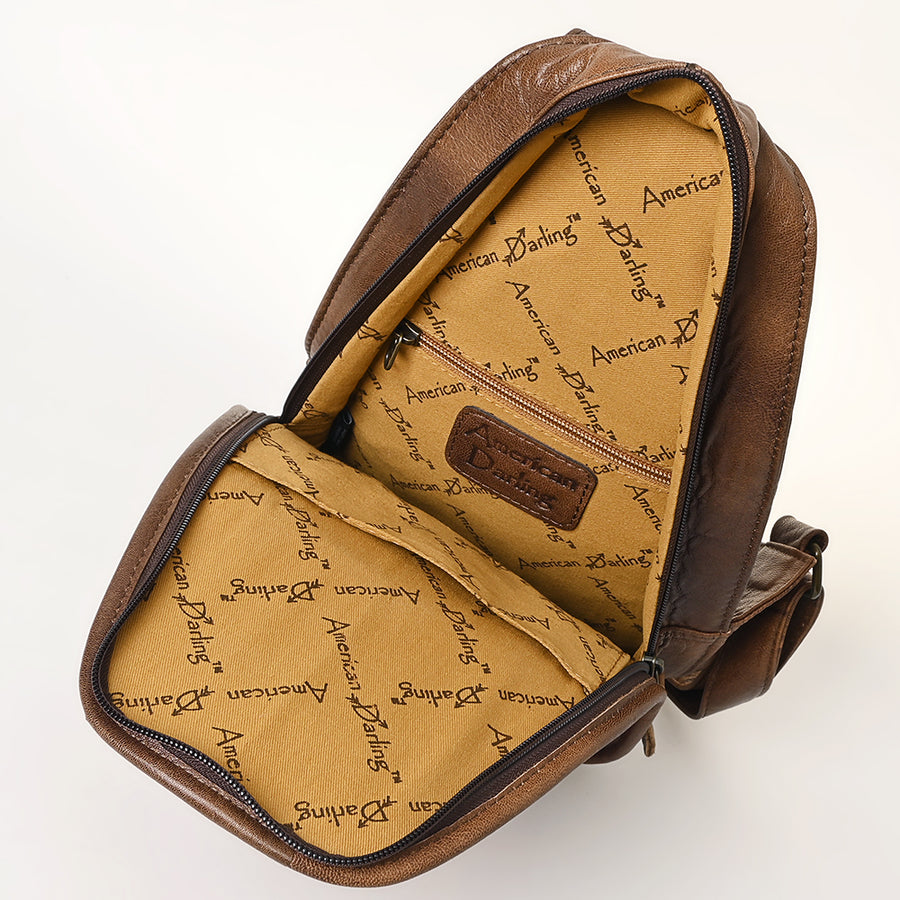 American Darling Sling Hand Tooled Hair-On Genuine Leather Western Women Bag |Sling | for