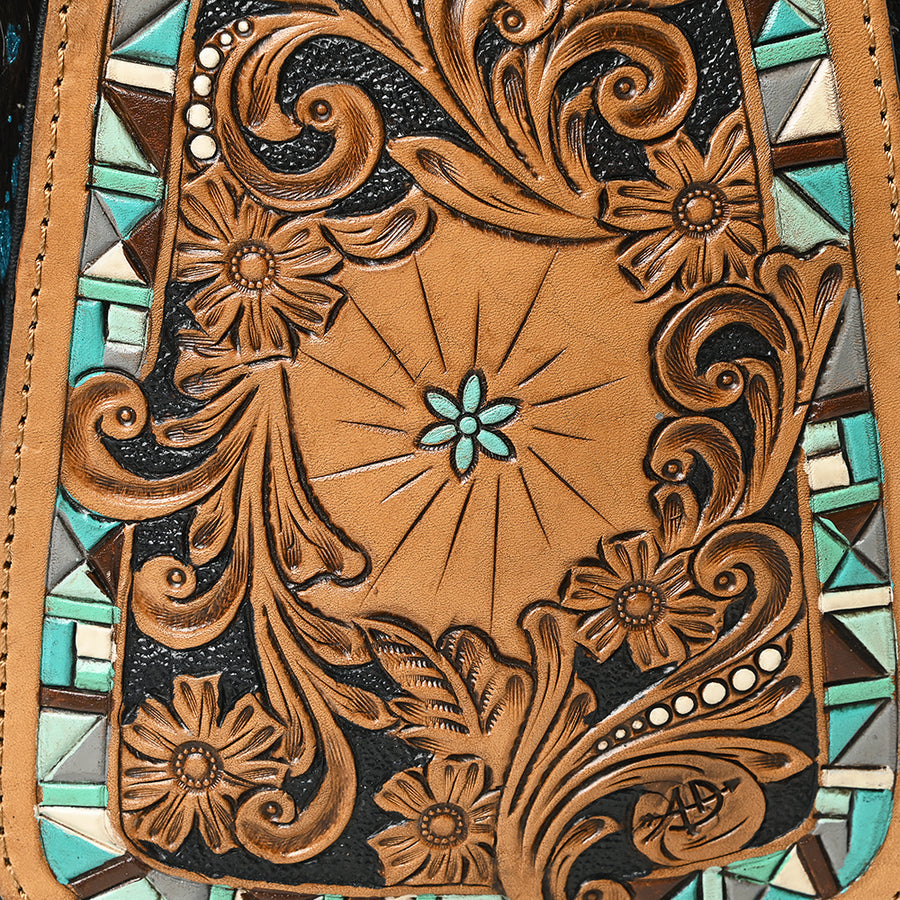 American Darling Sling Hand Tooled Hair-On Genuine Leather Western Women Bag |Sling | for