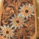 American Darling ADBG1146D Sling Hand Tooled Hair On Genuine Leather women bag western handbag purse