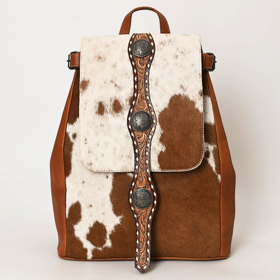 American Darling Western Cowhide Leather Backpack Hand-Tooled Strap Genuine Leather Handmade Western Travel Bag Everyday Backpack Purse