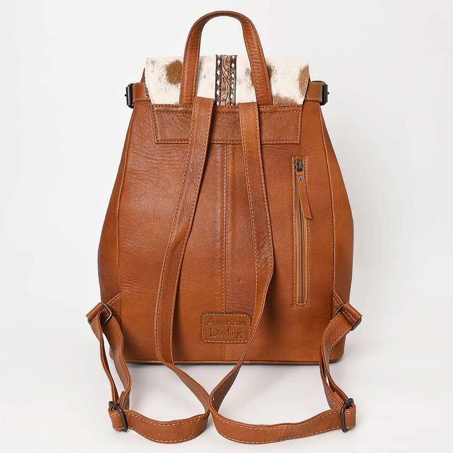 American Darling Western Cowhide Leather Backpack Hand-Tooled Strap Genuine Leather Handmade Western Travel Bag Everyday Backpack Purse