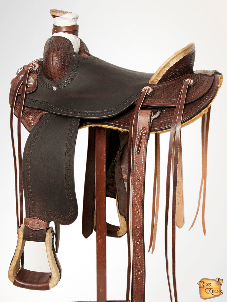 Western Horse Saddle American Leather Wade Ranch Roping Brown Hilason