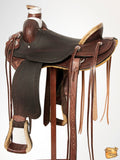 Western Horse Saddle American Leather Wade Ranch Roping Brown Hilason