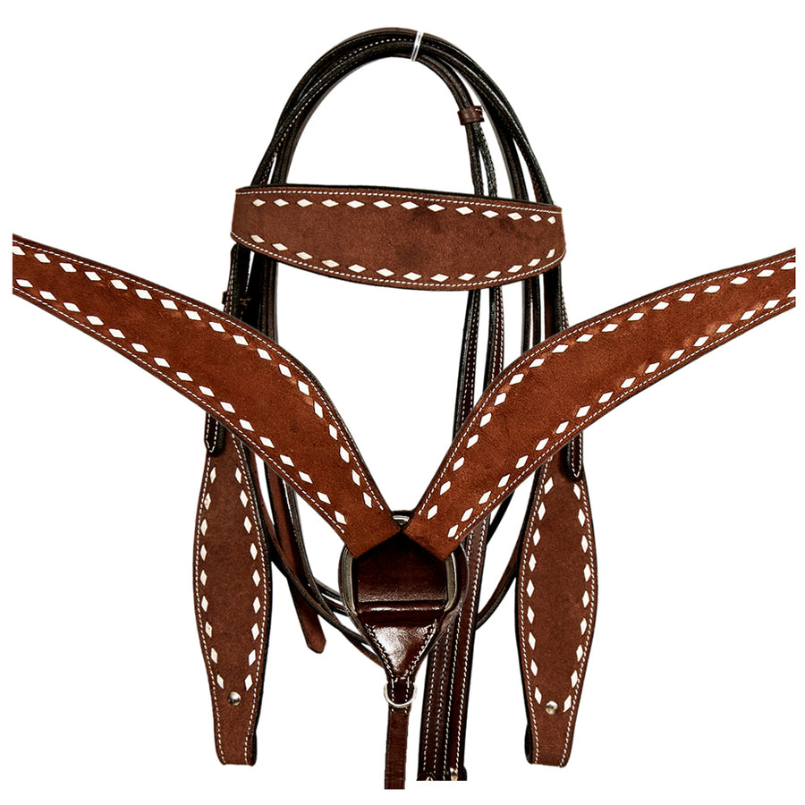 HILASON W. H. Genuine Leather Headstall & Breast Collar With Side Buck by Hilason ā Cowboy and equestrian accessories