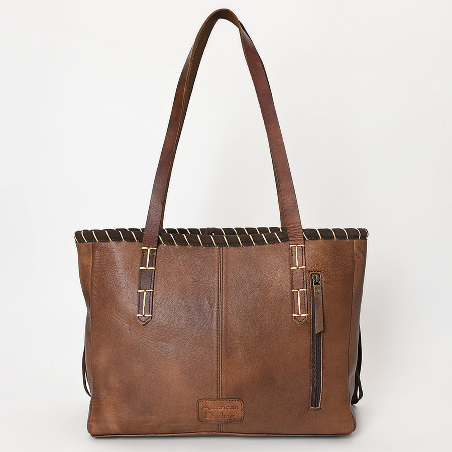 American Darling Hand-Woven Saddle Blanket Tote Bag – Genuine Leather Fringe Western Purse with Strap for Daily Use and Travel
