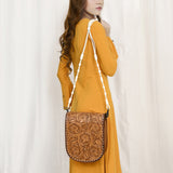 American Darling ADBG1418 Cross Body Hand Tooled Genuine Leather women bag western handbag purse