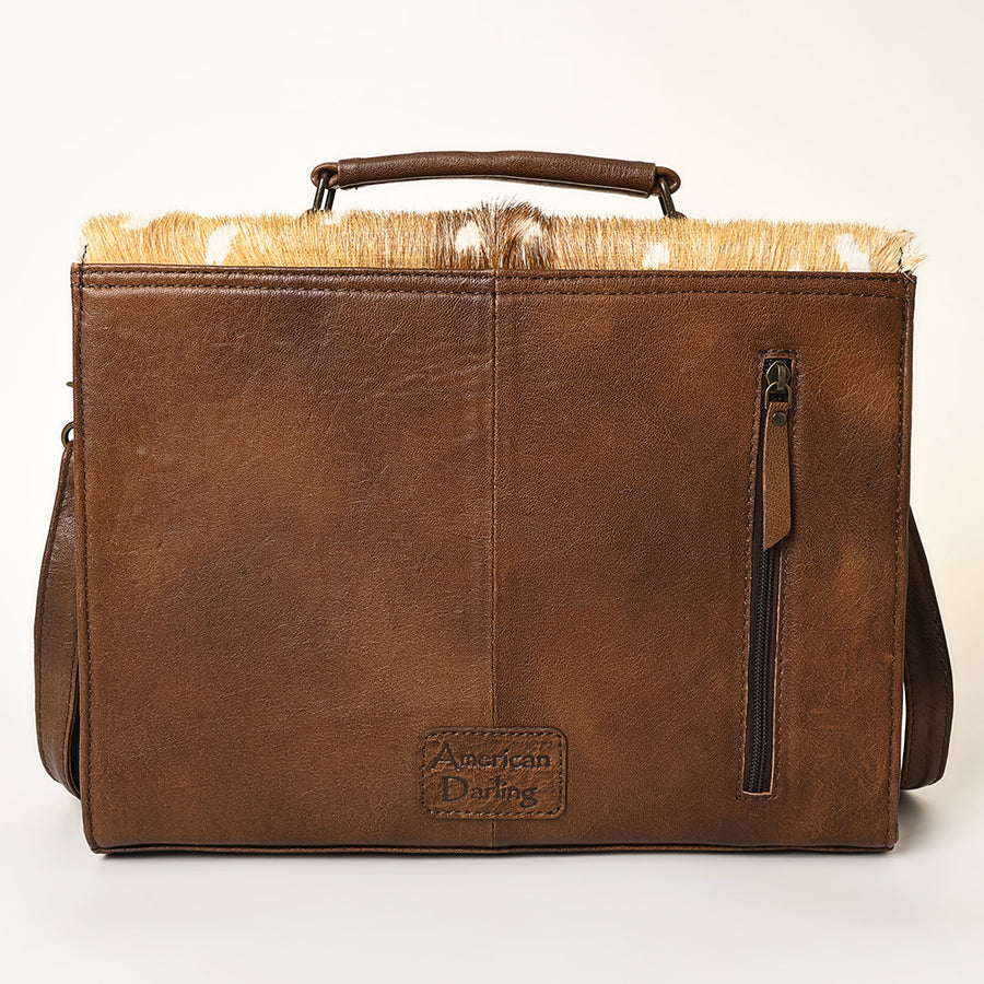 American Darling Western Leather Briefcase Bag – Genuine Cowhide, Office Organizer, Durable Handcrafted Work & Travel Case