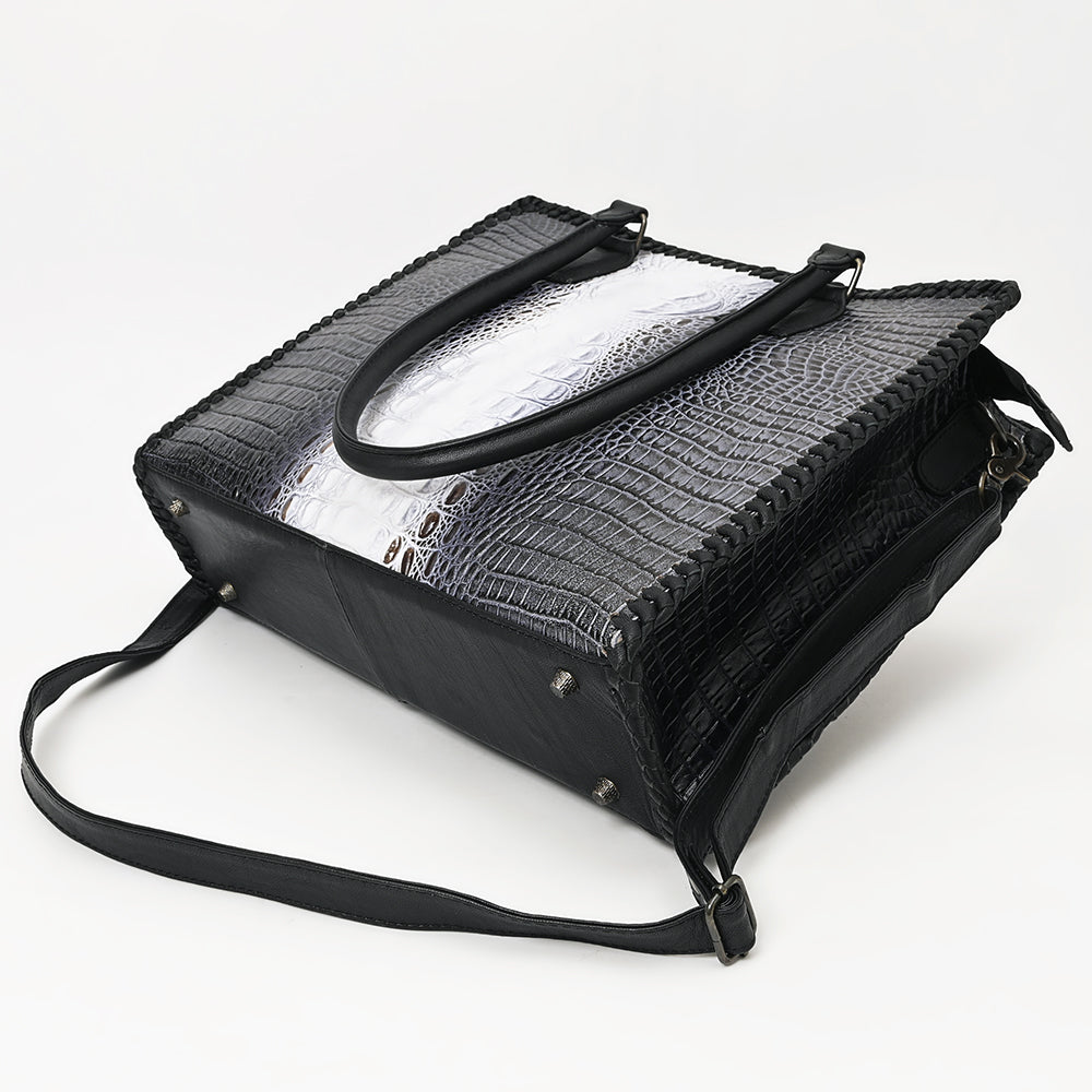 American Darling ADBG1422 Tote Crocodile Embossed Genuine Leather Women Bag Western Handbag Purse