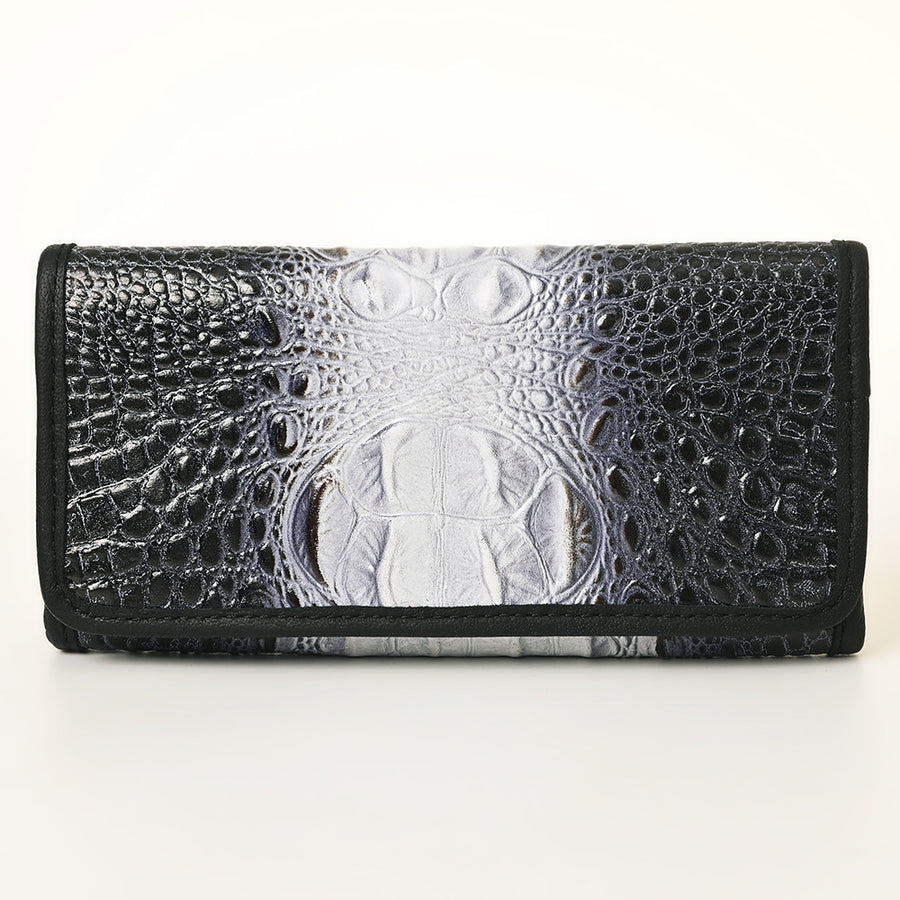 American Darling Crocodile Embossed Genuine Leather Wallet Bag – Premium Western Women’s Clutch with Multiple Card Slots & Secure Compartments