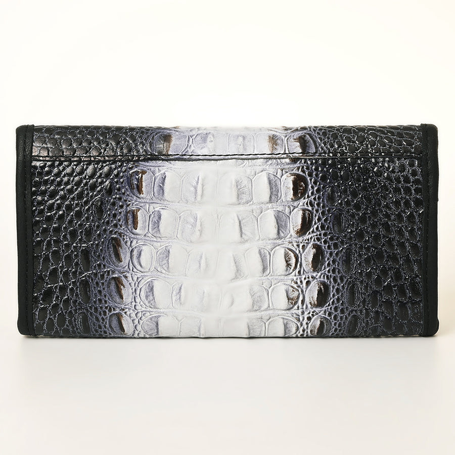 American Darling Crocodile Embossed Genuine Leather Wallet Bag – Premium Western Women’s Clutch with Multiple Card Slots & Secure Compartments