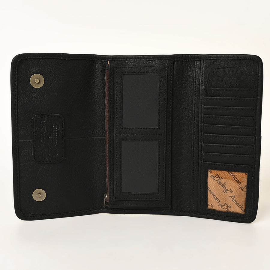 American Darling Crocodile Embossed Genuine Leather Wallet Bag – Premium Western Women’s Clutch with Multiple Card Slots & Secure Compartments