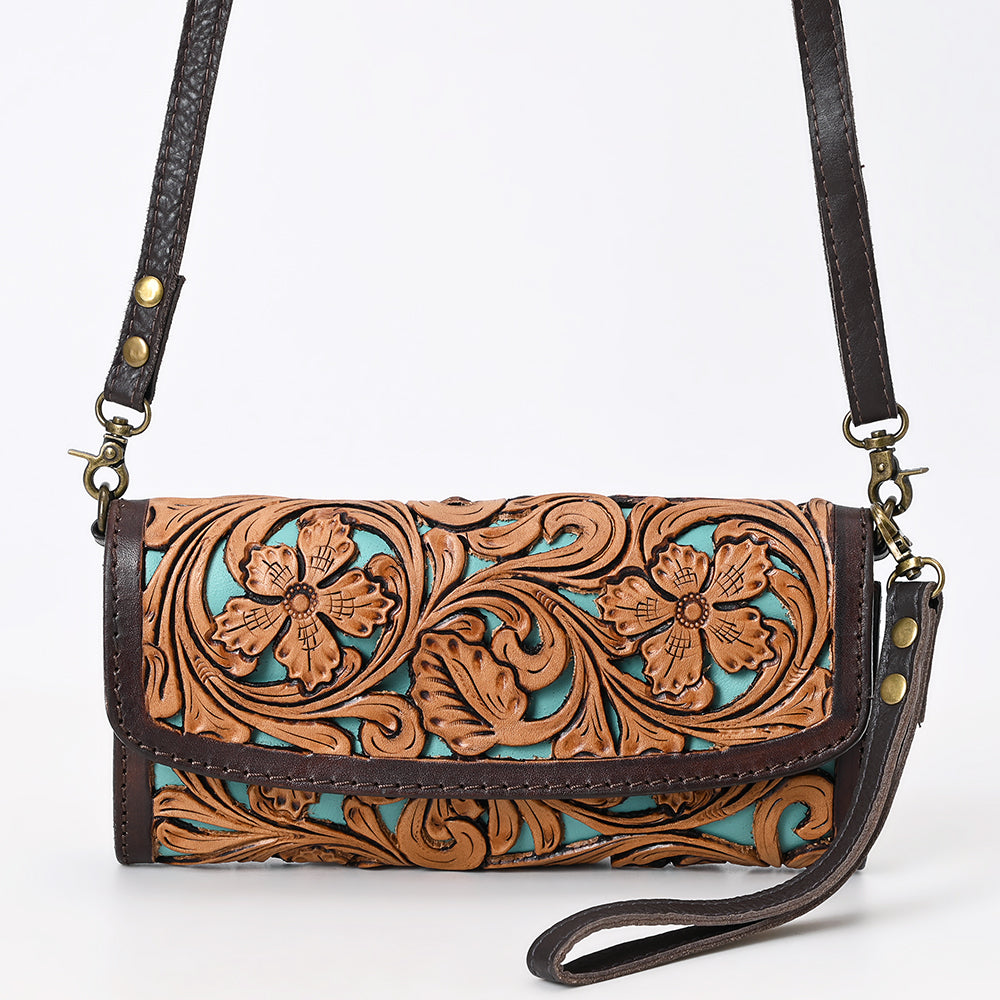American Darling Wallet Hand Tooled Genuine Leather Wallet Bag| Western handbag | purse crossbody bag