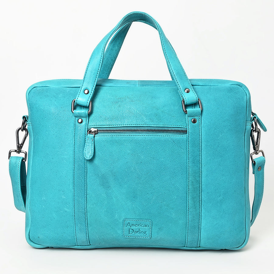 American Darling Briefcase Western Genuine Leather Handcrafted Messenger Laptop Bag with Detachable Shoulder Strap