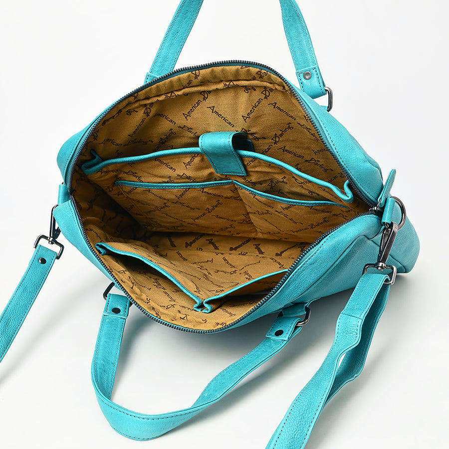 American Darling Briefcase Western Genuine Leather Handcrafted Messenger Laptop Bag with Detachable Shoulder Strap