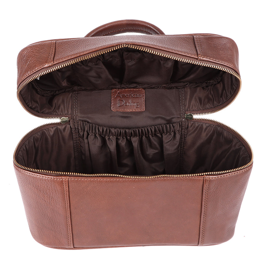 American Darling Jewelry Case Western Genuine Leather Handcrafted Vanity Box Travel Cosmetics Organizer Case