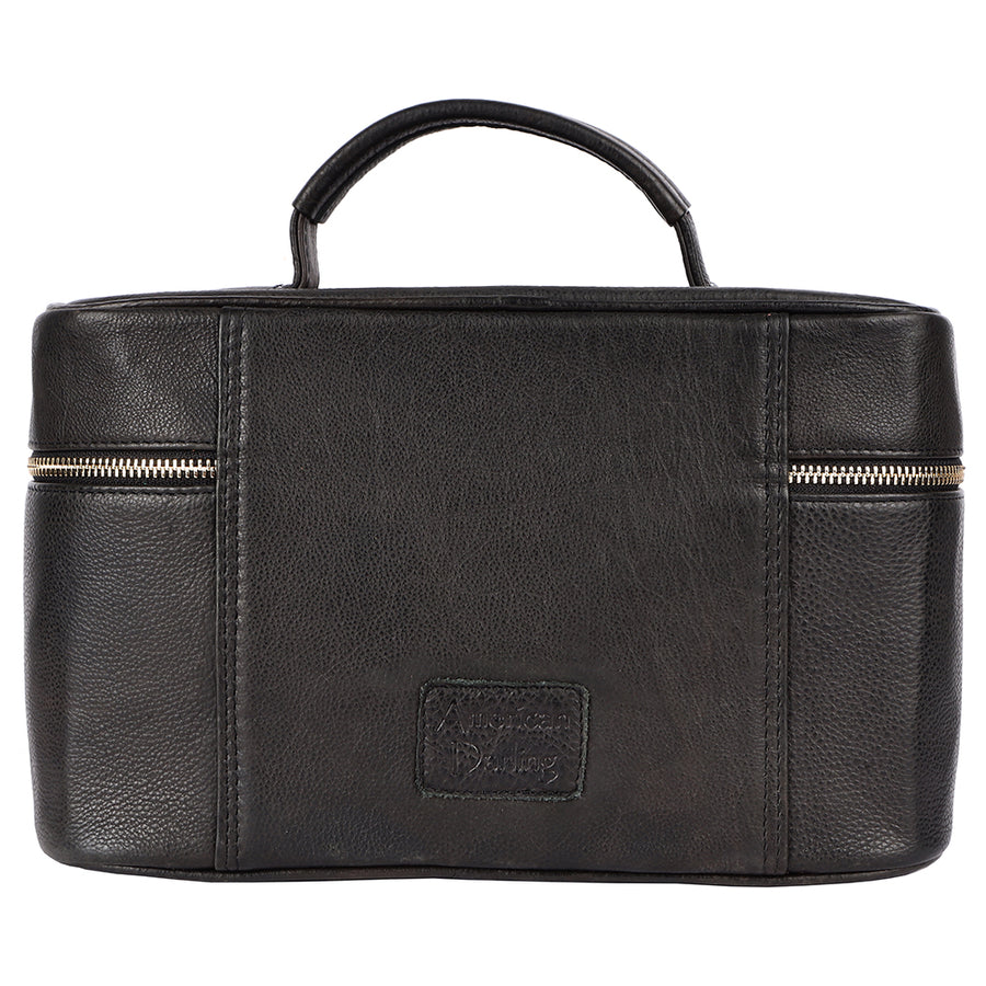 American Darling Jewelry Case Western Genuine Leather Handcrafted Vanity Box Travel Cosmetics Organizer Case
