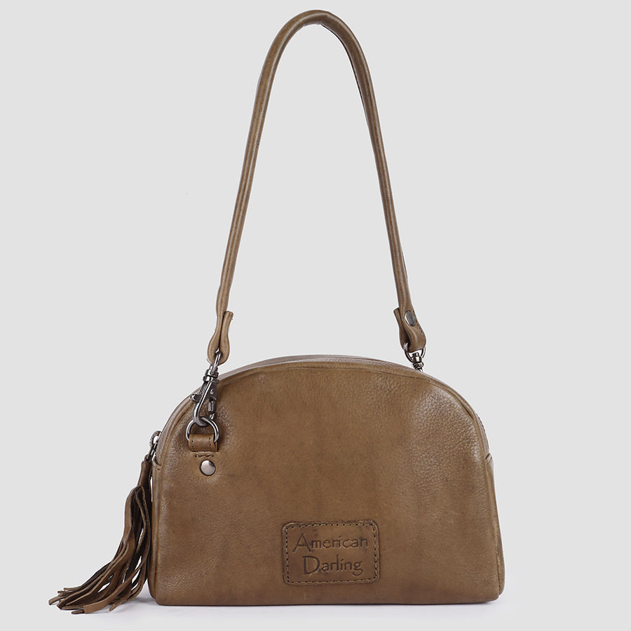 American Darling Small Cross body Bag Western Genuine Leather Handcrafted Purse with Fringes and YKK Zipper