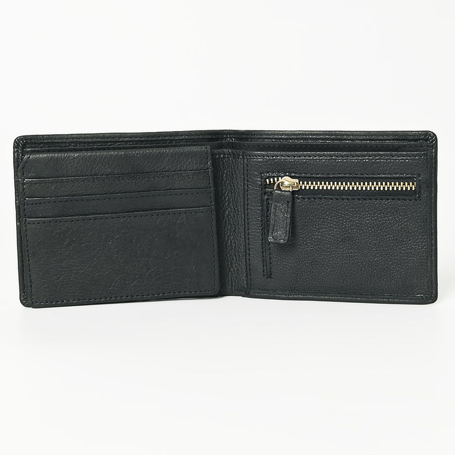 American Darling Wallet Western Genuine Leather Handcrafted Classic Bifold Pocket Wallet with YKK Zipper Coin Pocket
