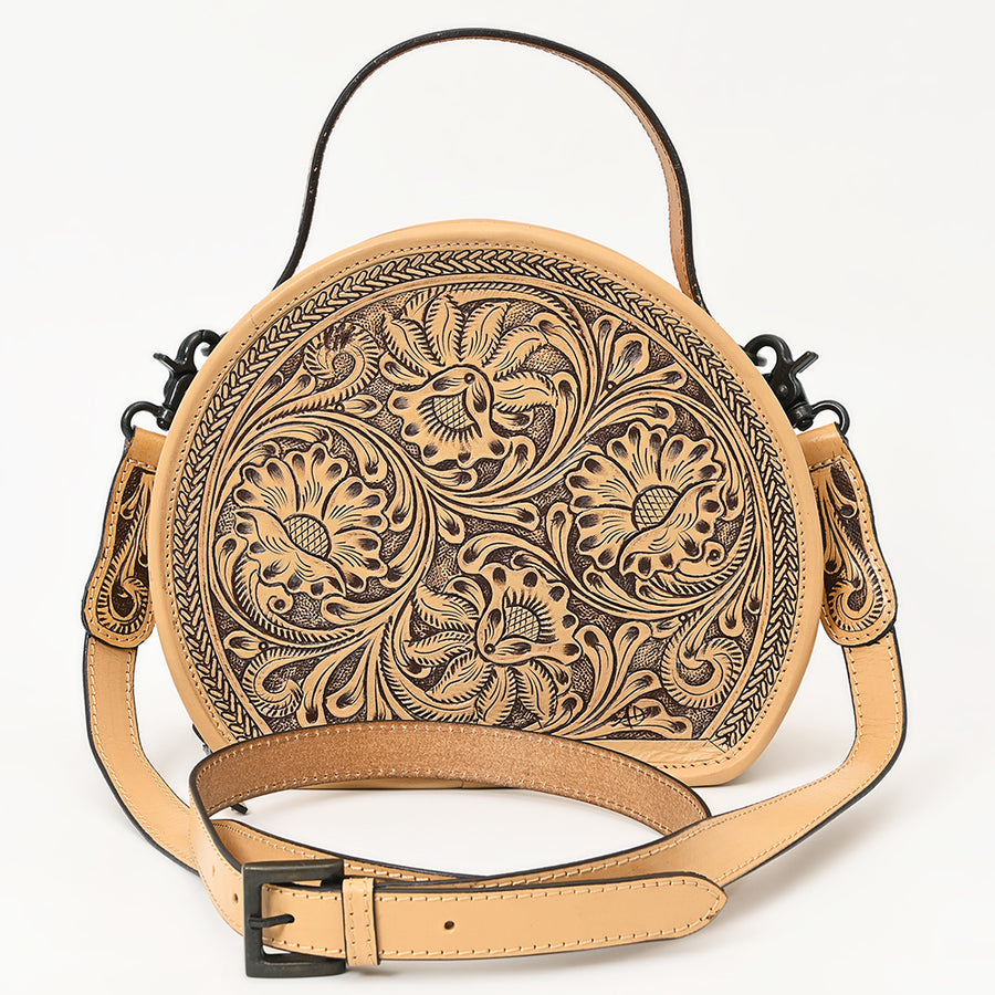 American Darling Canteen Hand Tooled Genuine Leather Women's Bag Western Handbag Purse