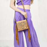 American Darling Small Crossbody Beautifully Hand Tooled Genuine Leather Women Bag Western Handbag Purse |