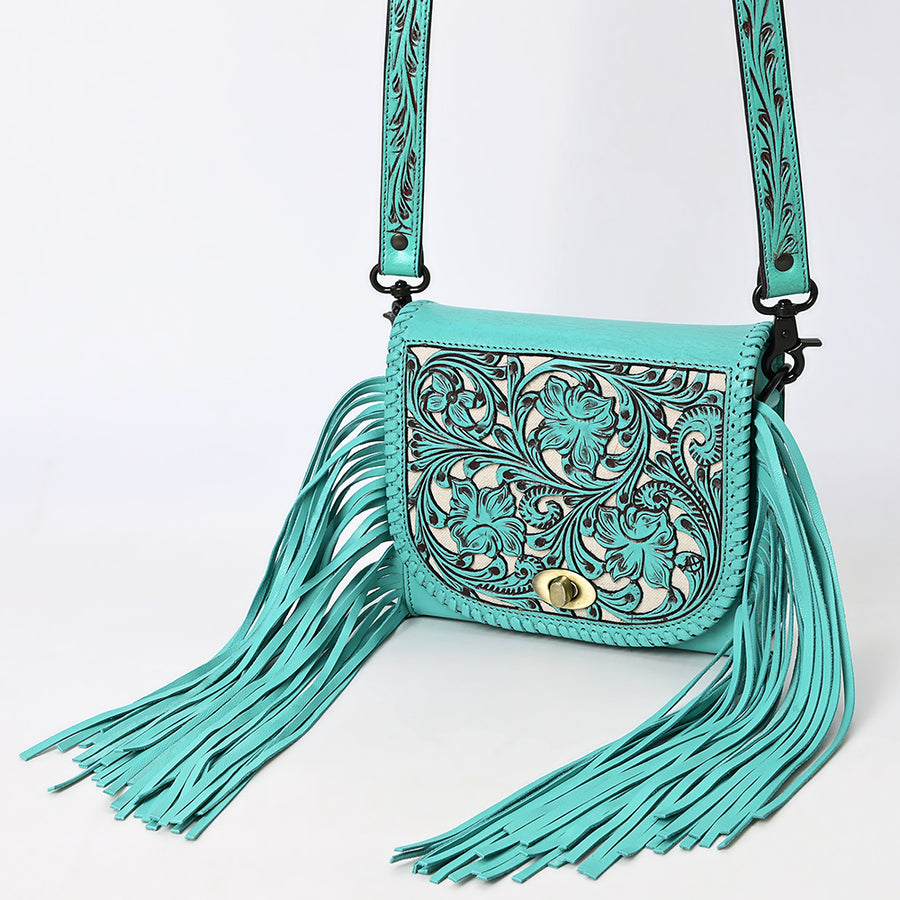 American Darling Small Crossbody Beautifully Hand Tooled Genuine Leather Women Bag Western Handbag Purse - Hilason