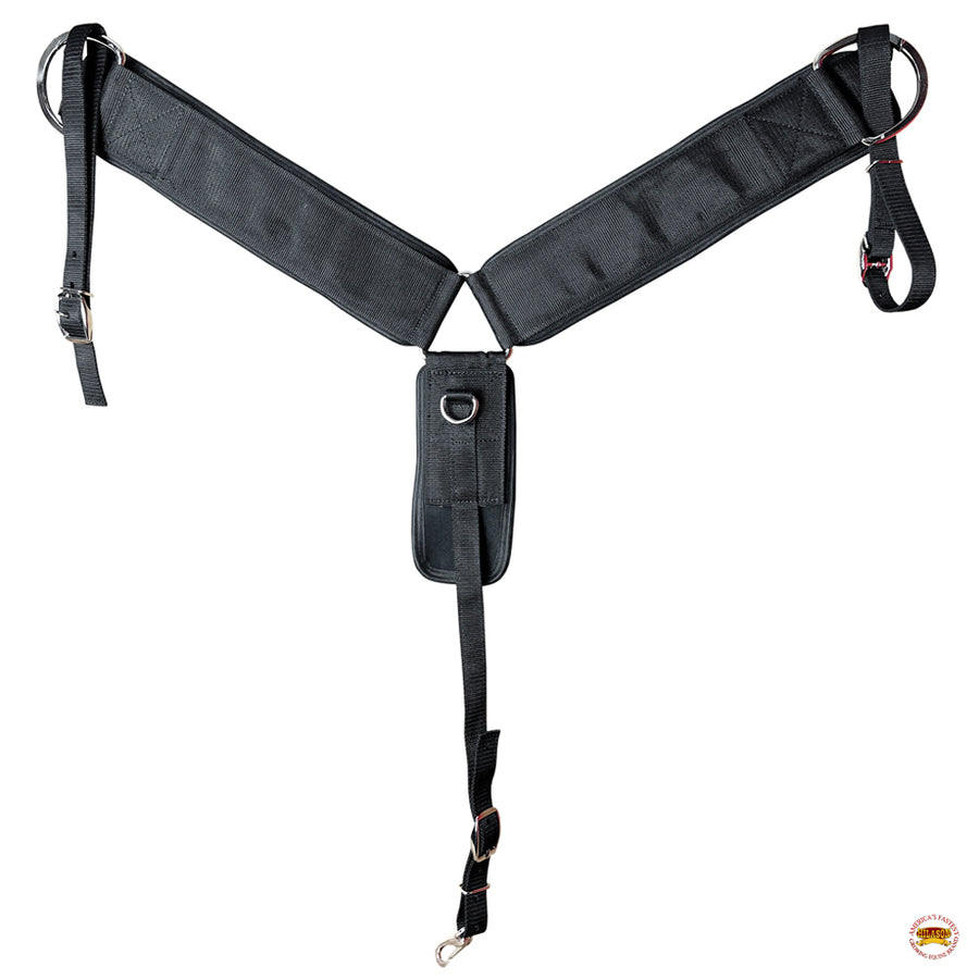 HILASON Western Horse Tack Neoprene Nylon Breast Collar Black |Nylon | Collars For Horses Set