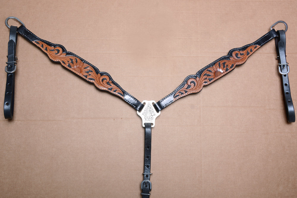 COMFYTACK Western Horse Headstall Breast Collar Tack Genuine American Leather